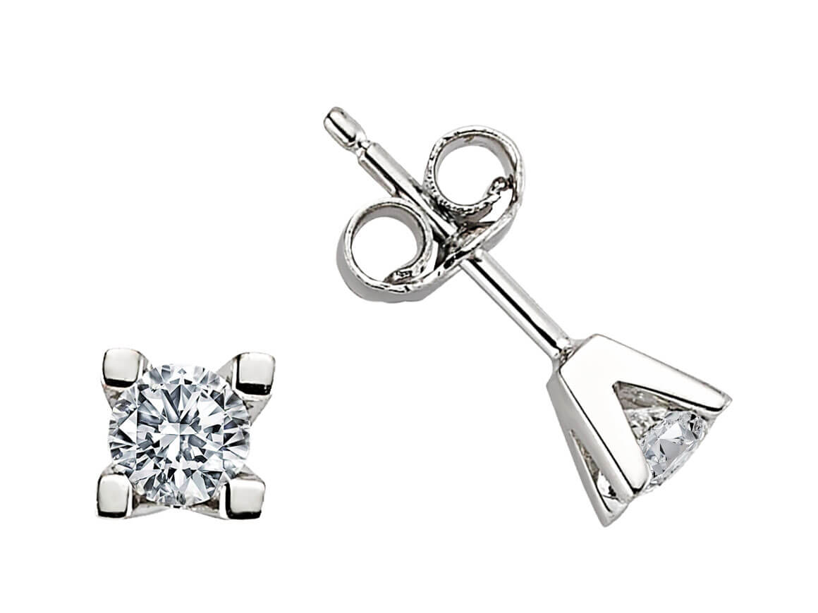 0.40 Carat Diamond Solitaire Stud Earrings