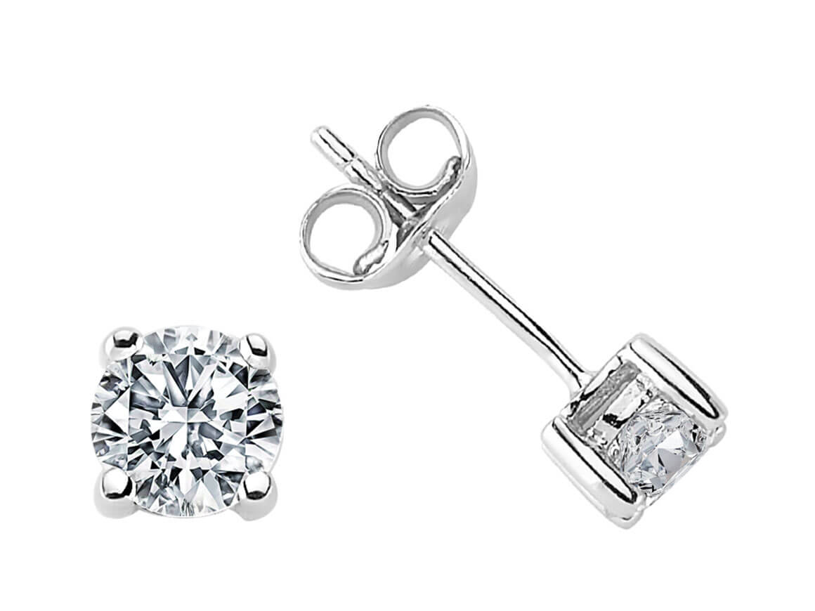 Boucles d'oreilles solitaires diamant 0,79 carat