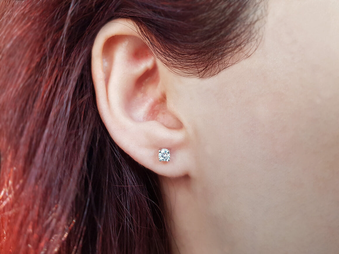 0.40 Carat Diamond Solitaire Stud Earrings