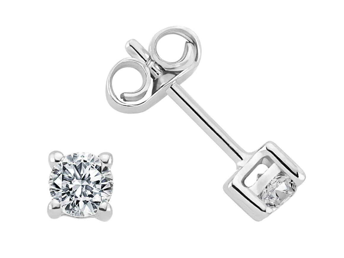 0.40 Carat Diamond Solitaire Stud Earrings