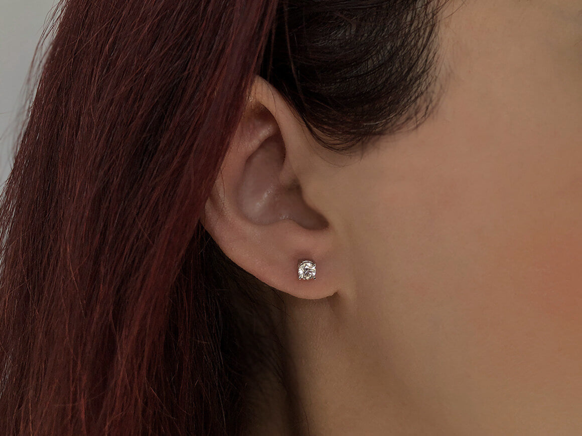 0.47 Carat Diamond Solitaire Stud Earrings