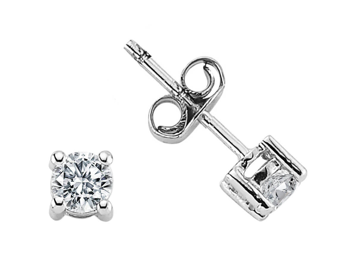 0.47 Carat Diamond Solitaire Stud Earrings