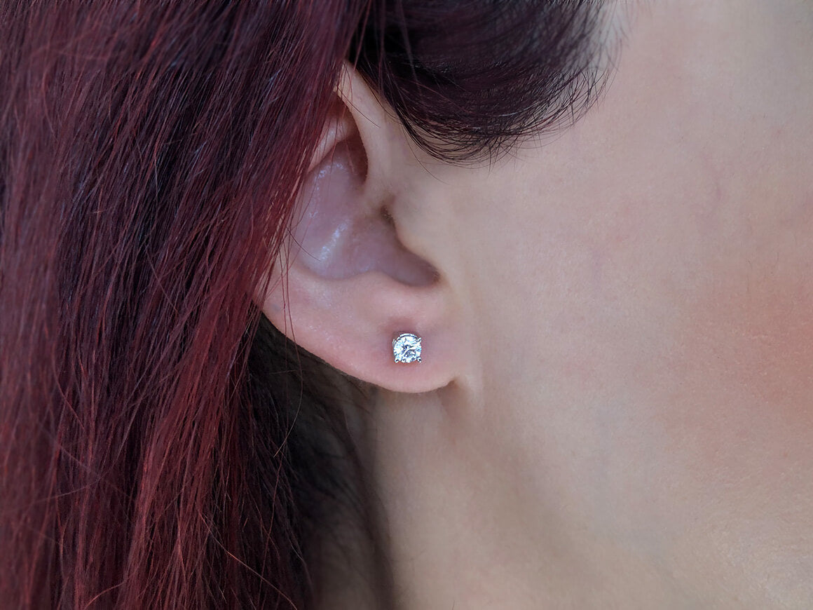 0.62 Carat Diamond Solitaire Stud Earrings