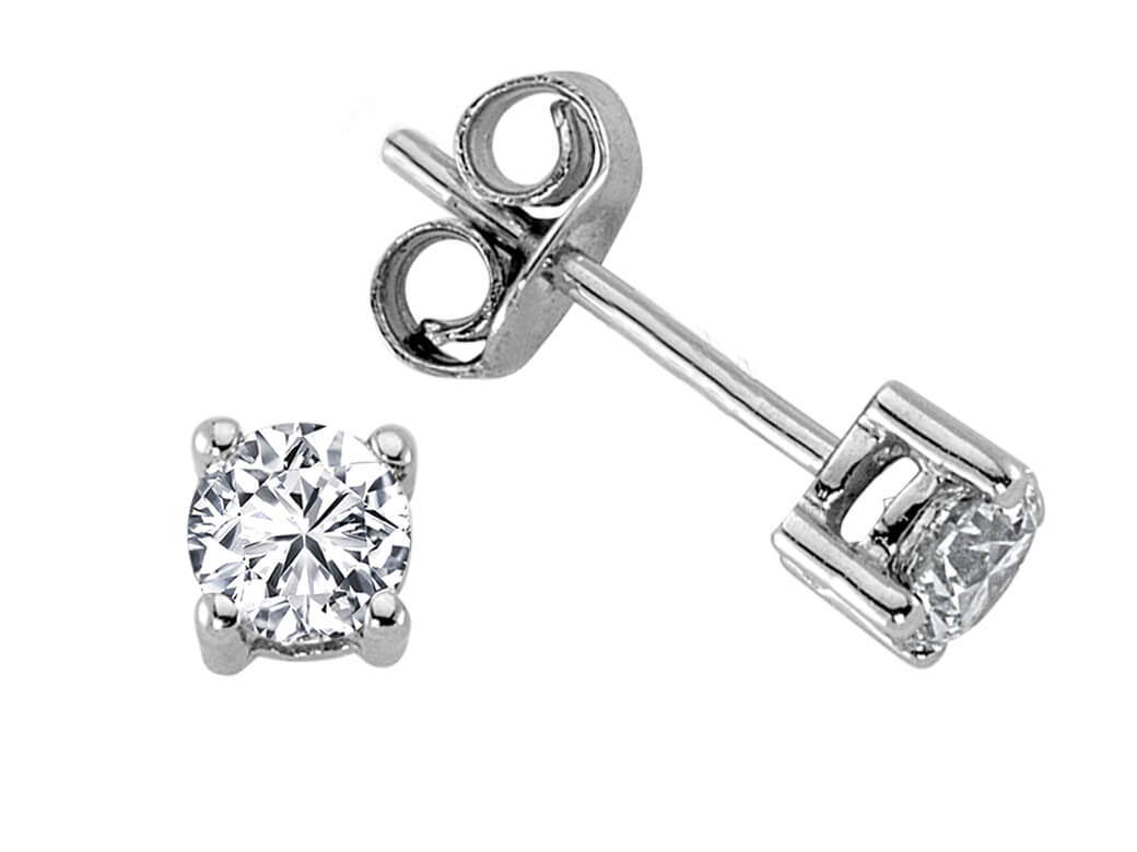 0.62 Carat Diamond Solitaire Stud Earrings