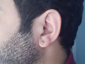 0.15 Carat Black Diamond Solitaire Men's Stud Earrings