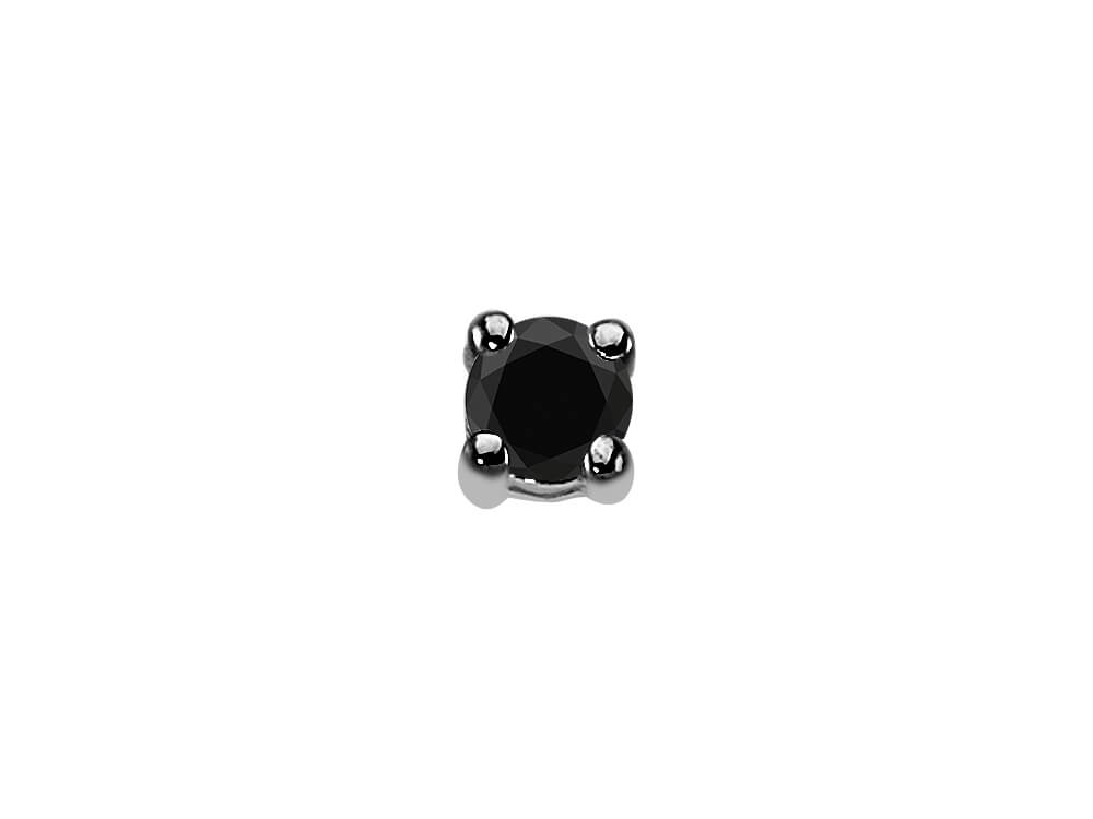 0.12 Carat Black Diamond Solitaire Men's Stud Earrings