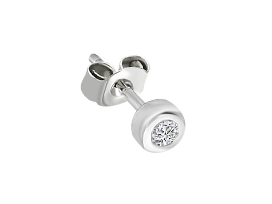 0.05 carat diamond solitaire men's stud earrings