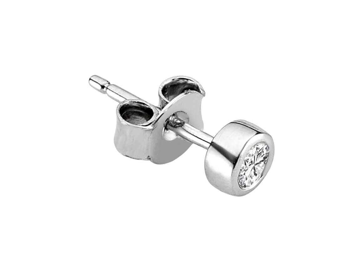 0.11 Carat Solitaire Diamond Men's Earrings