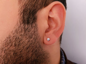 0.14 carat diamond solitaire men's stud earrings