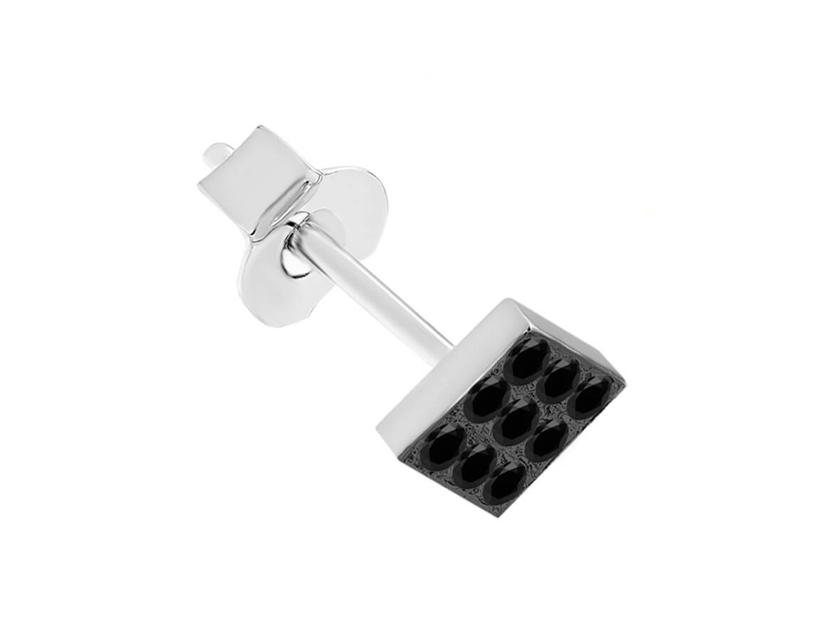 Black Diamond Square Men's Stud Earrings