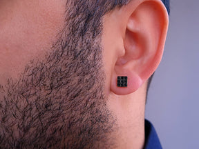 Black Diamond Square Men's Stud Earrings