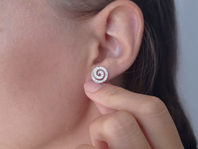 Diamond Lava Stud Earrings