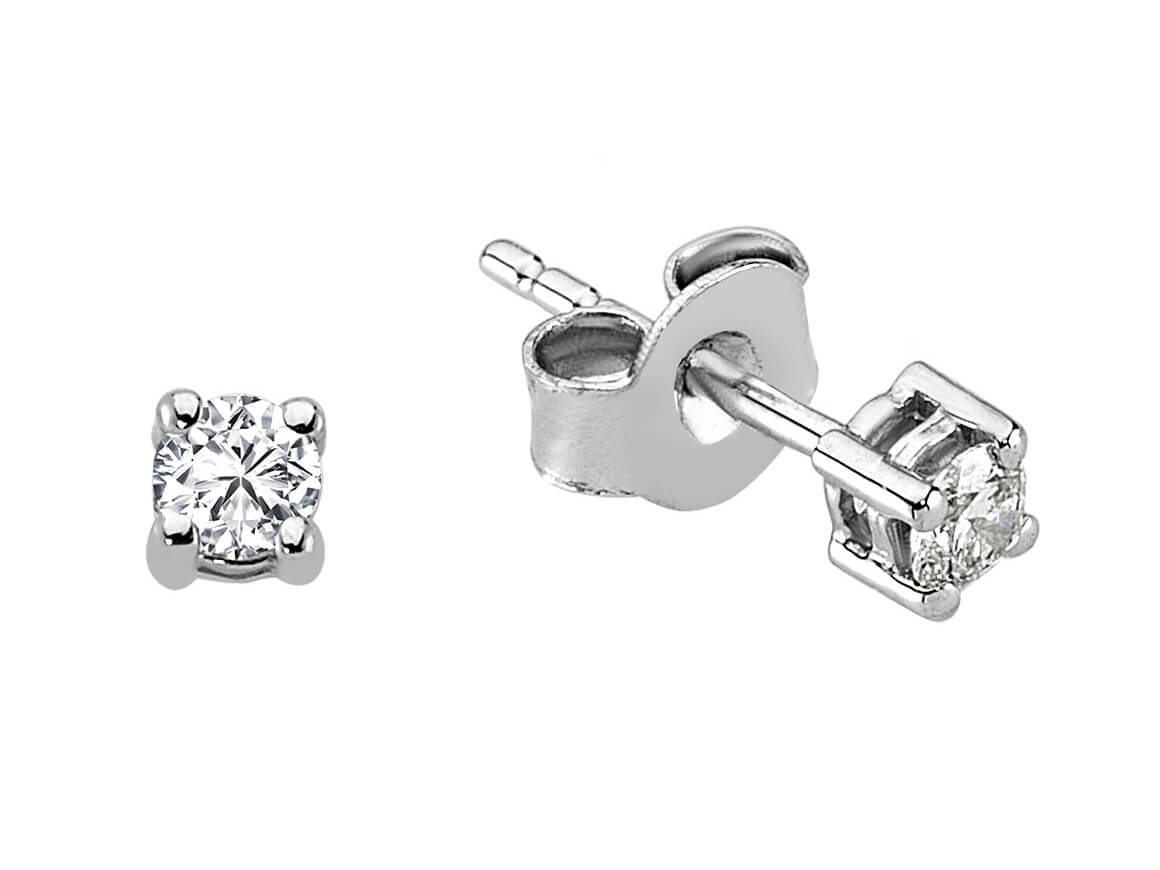 Boucles d'oreilles solitaires diamant 0,22 carat