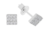 Diamond Square Stud Earrings