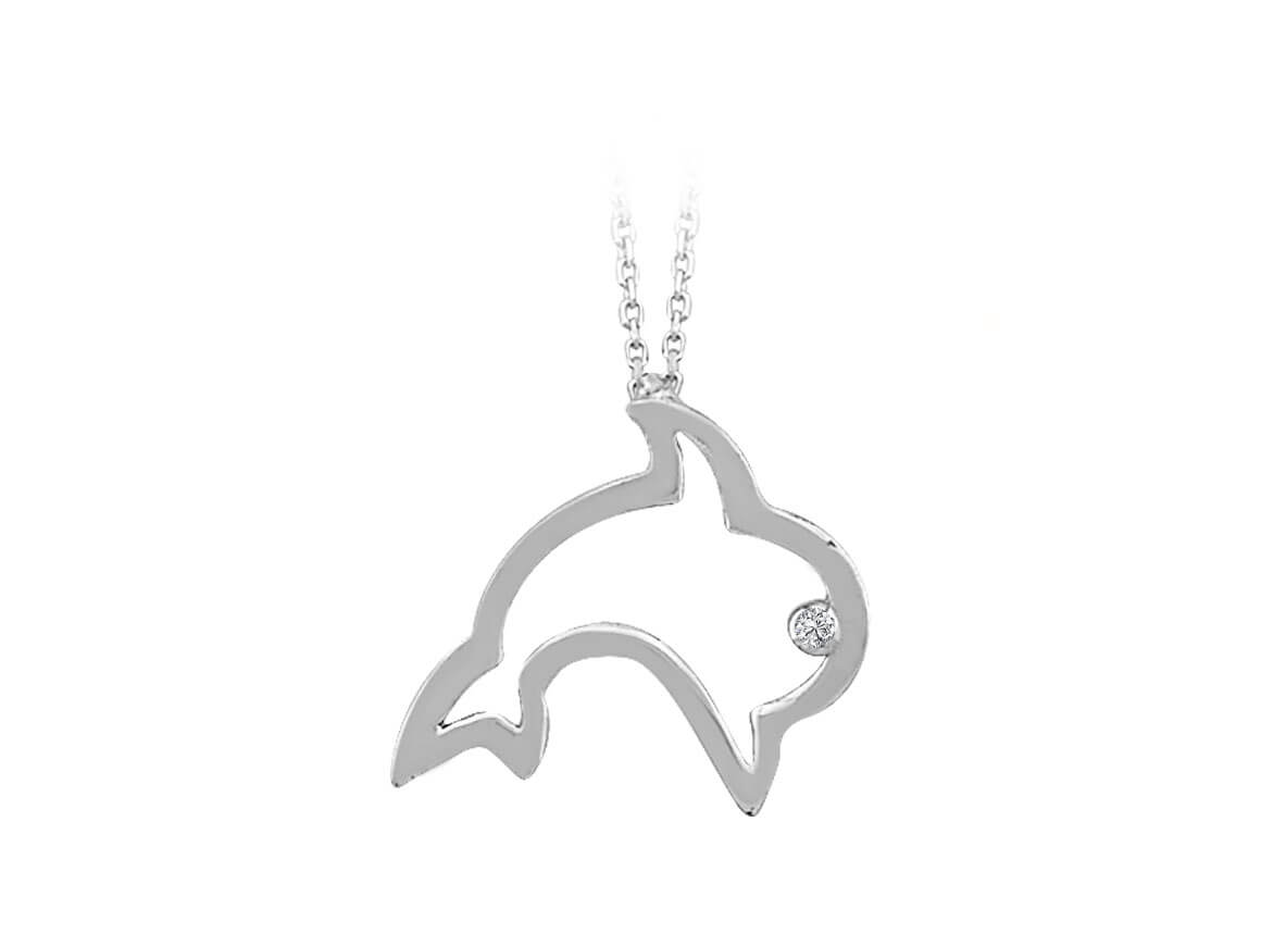 Diamond dolphin necklace