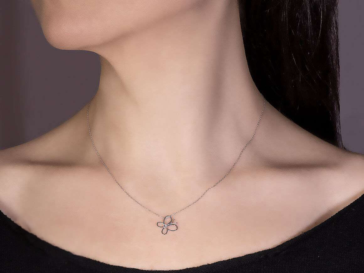 Diamond butterfly necklace