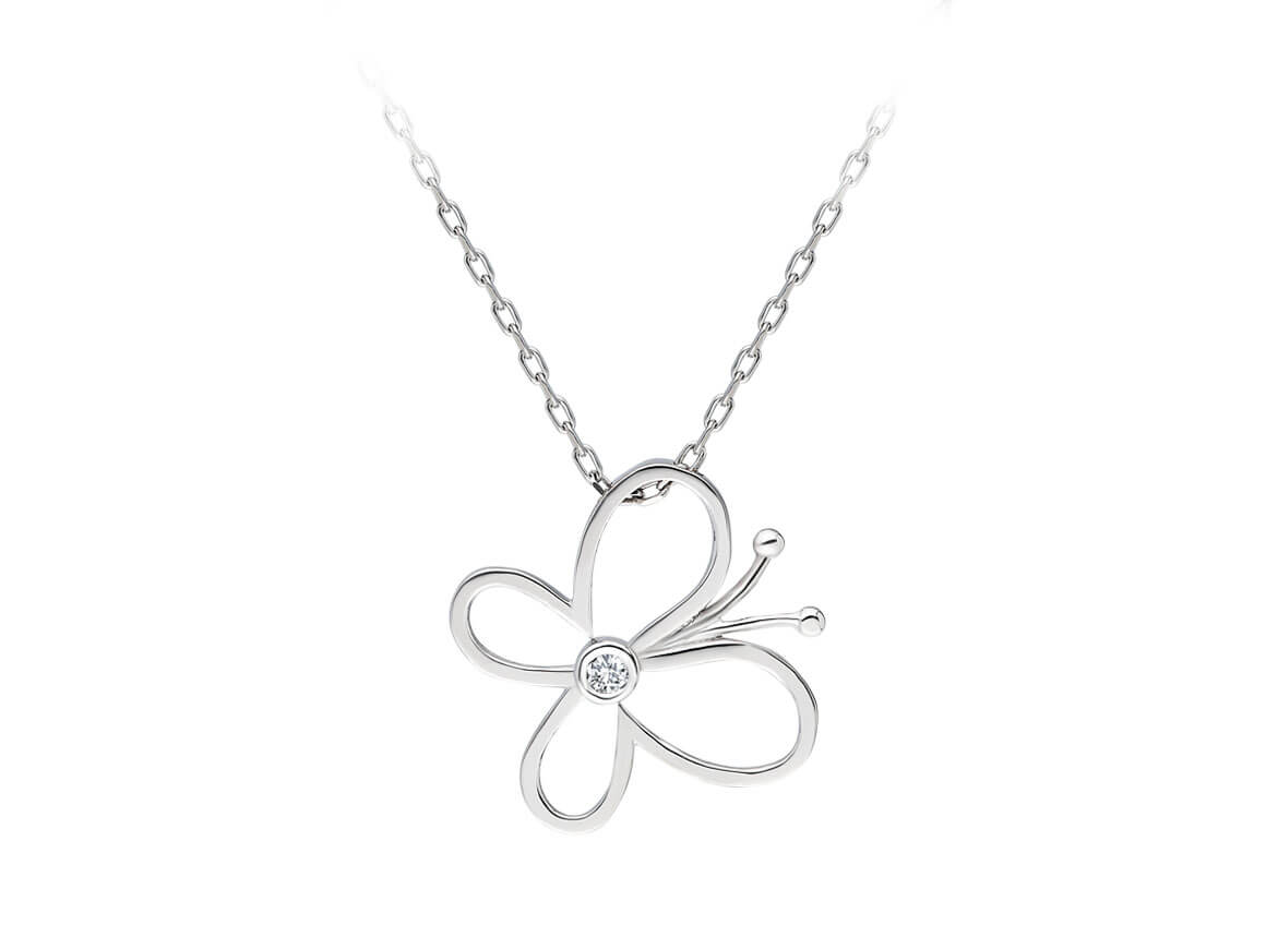 Diamond butterfly necklace