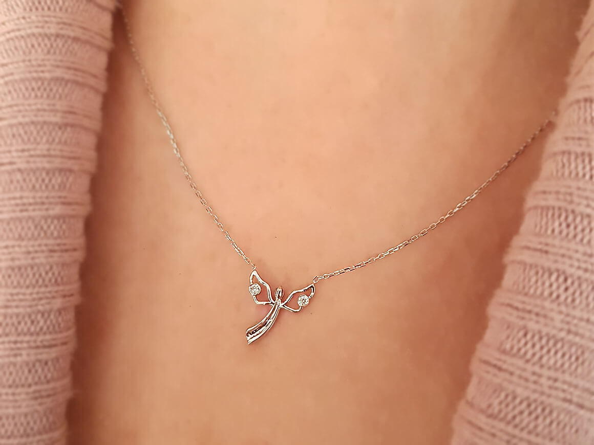 Collier ange diamant