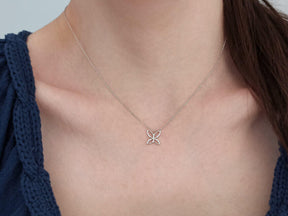 Collier papillon diamant