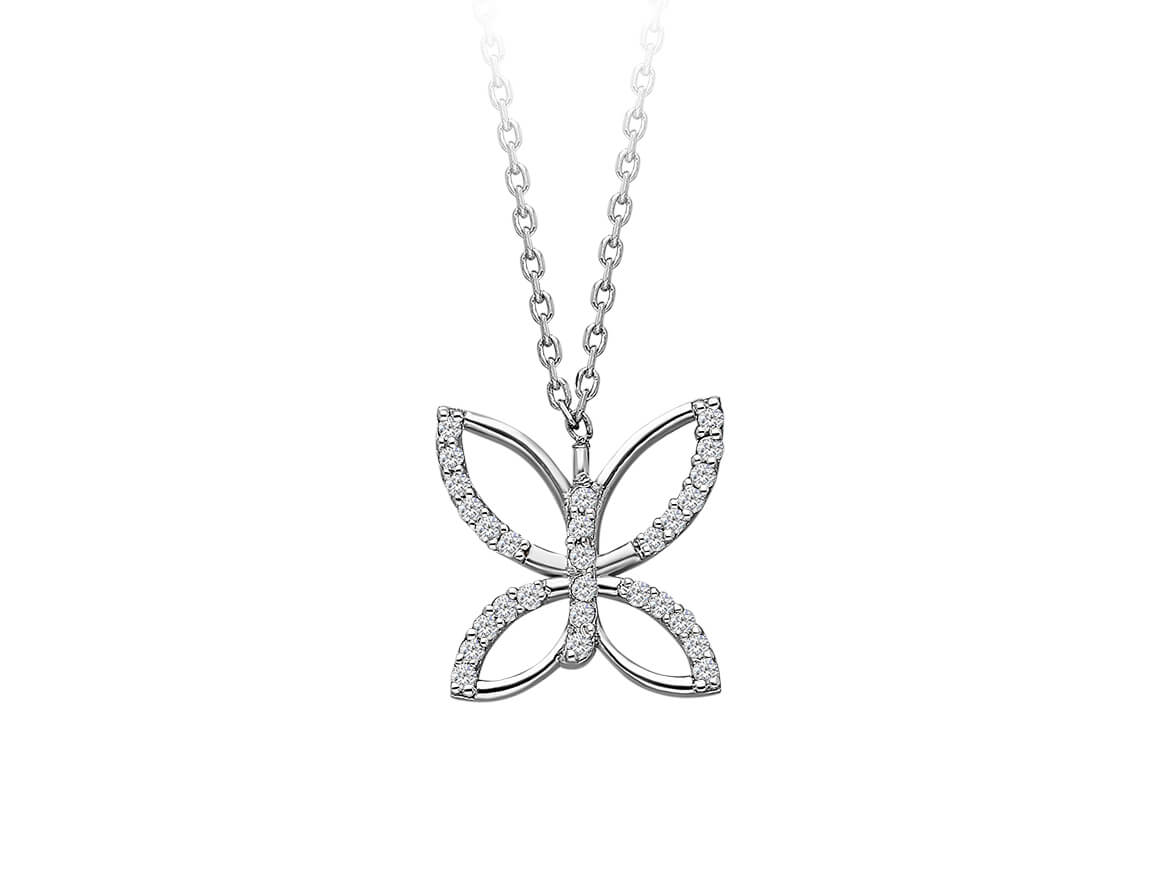 Collier papillon diamant