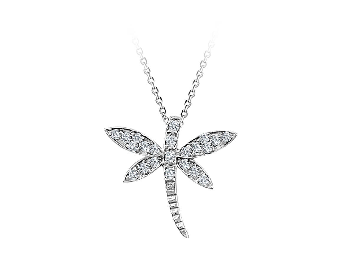 Diamond Dragonfly Necklace