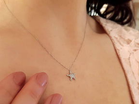 Diamond Starfish Necklace