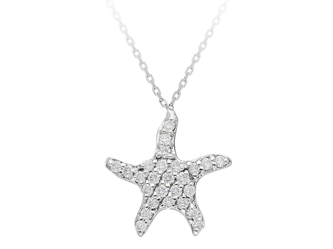 Diamond Starfish Necklace