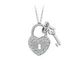 Diamond lock and key necklace