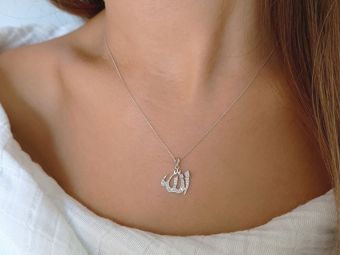 Diamond Allah Written Necklace