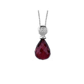 Diamond and Drop Garnet Necklace