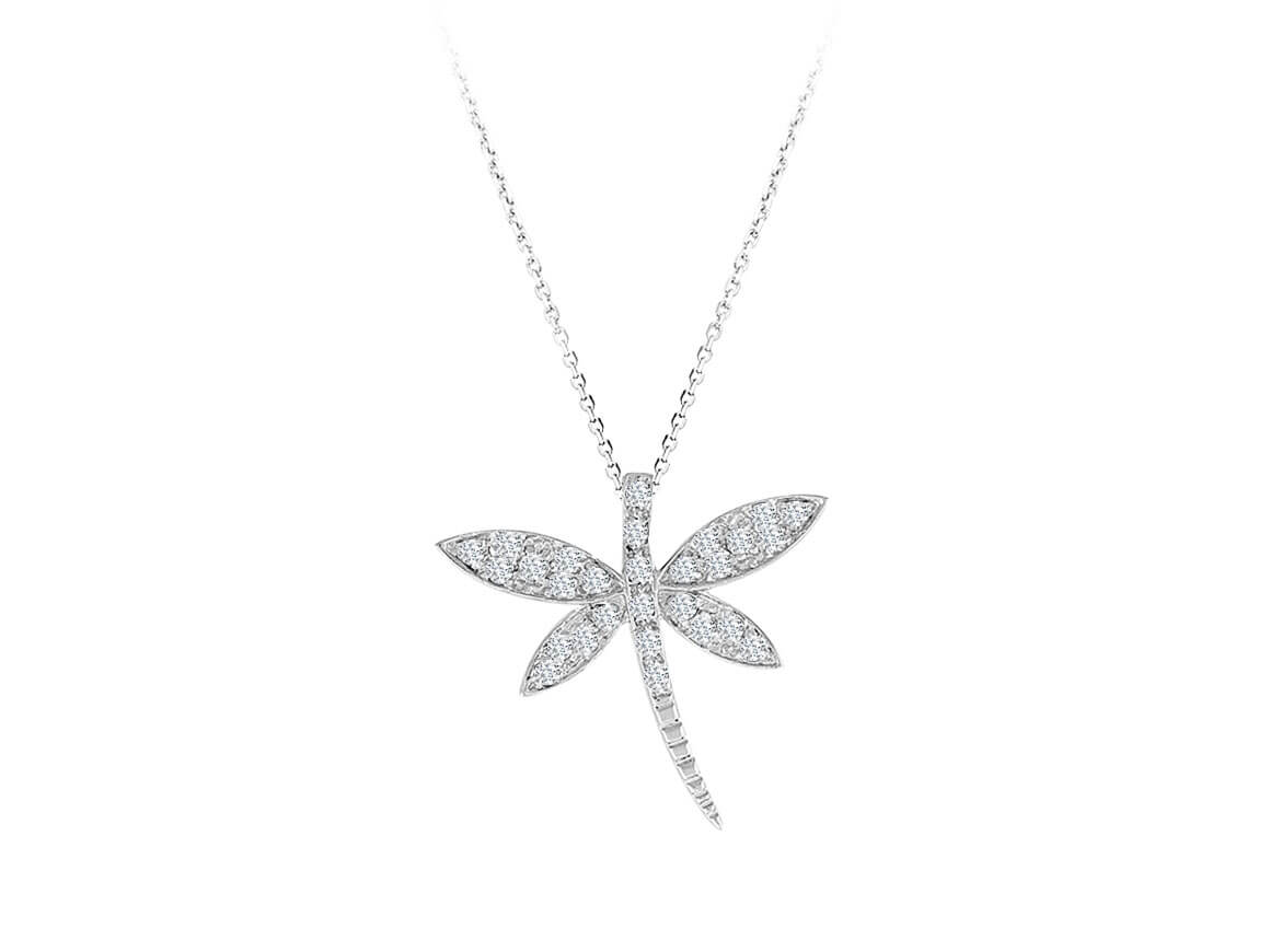 Diamond Dragonfly Necklace