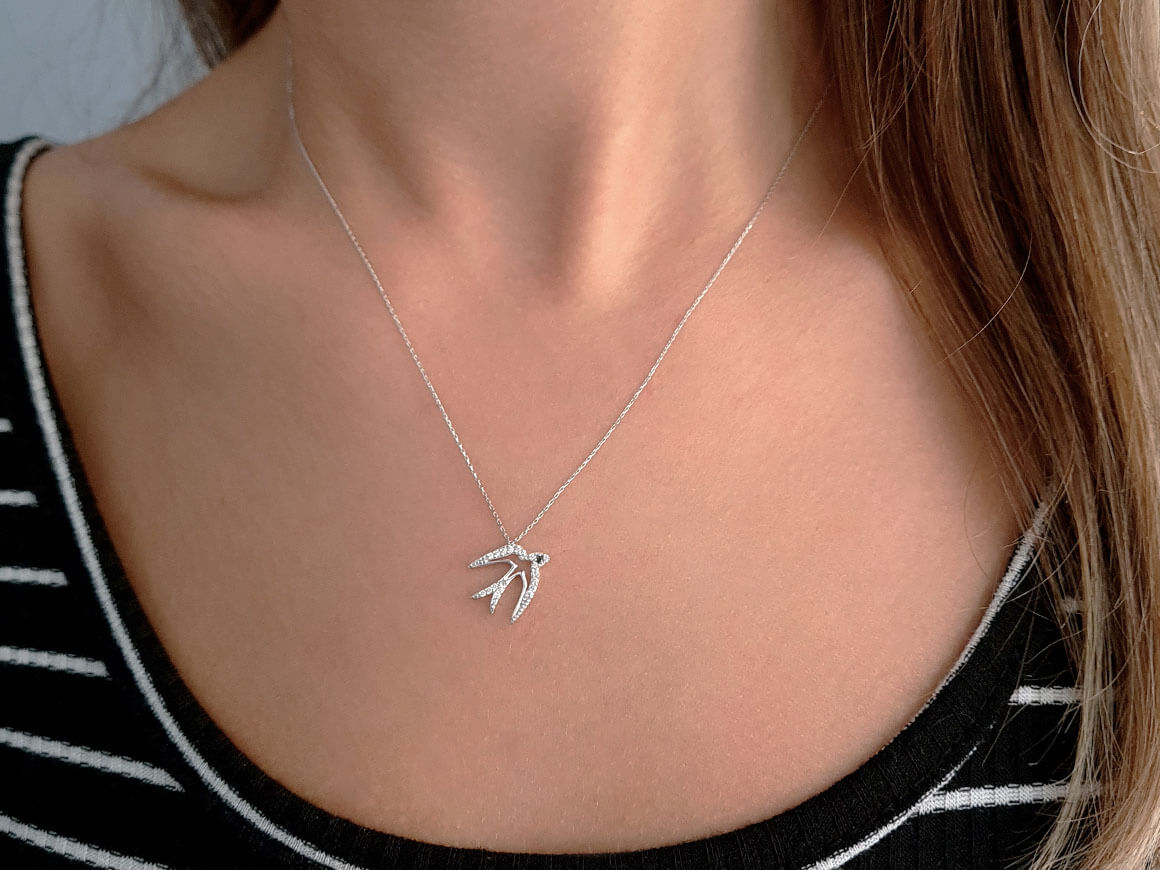 Diamond Swallow Necklace
