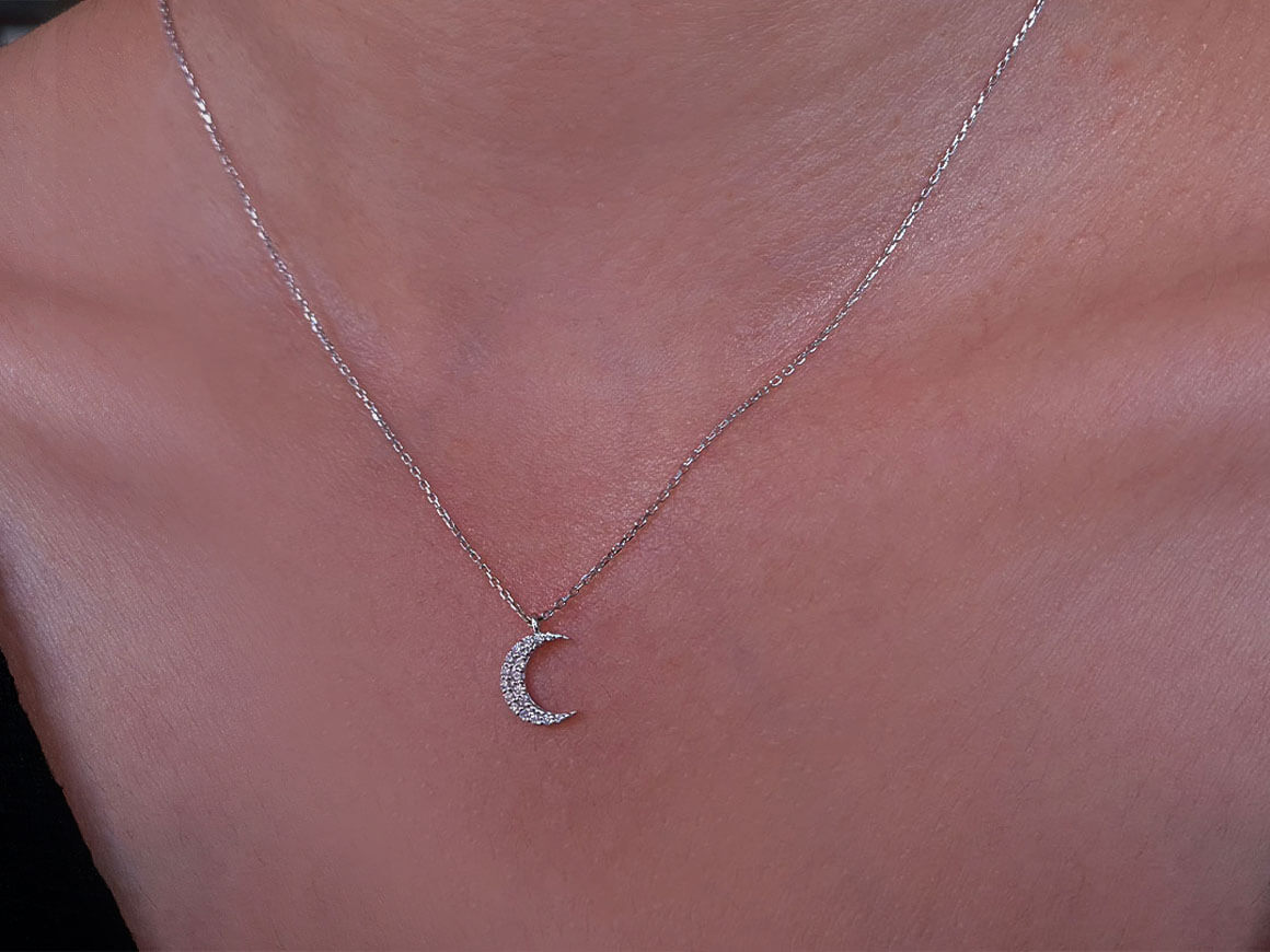 Diamond Moon Necklace