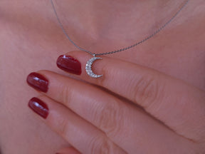 Collier lune diamant