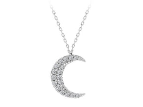 Collier lune diamant
