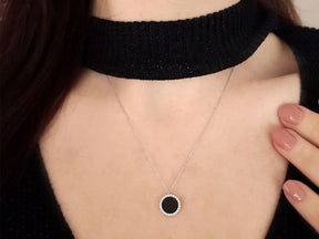 Collier Diamant et Onyx