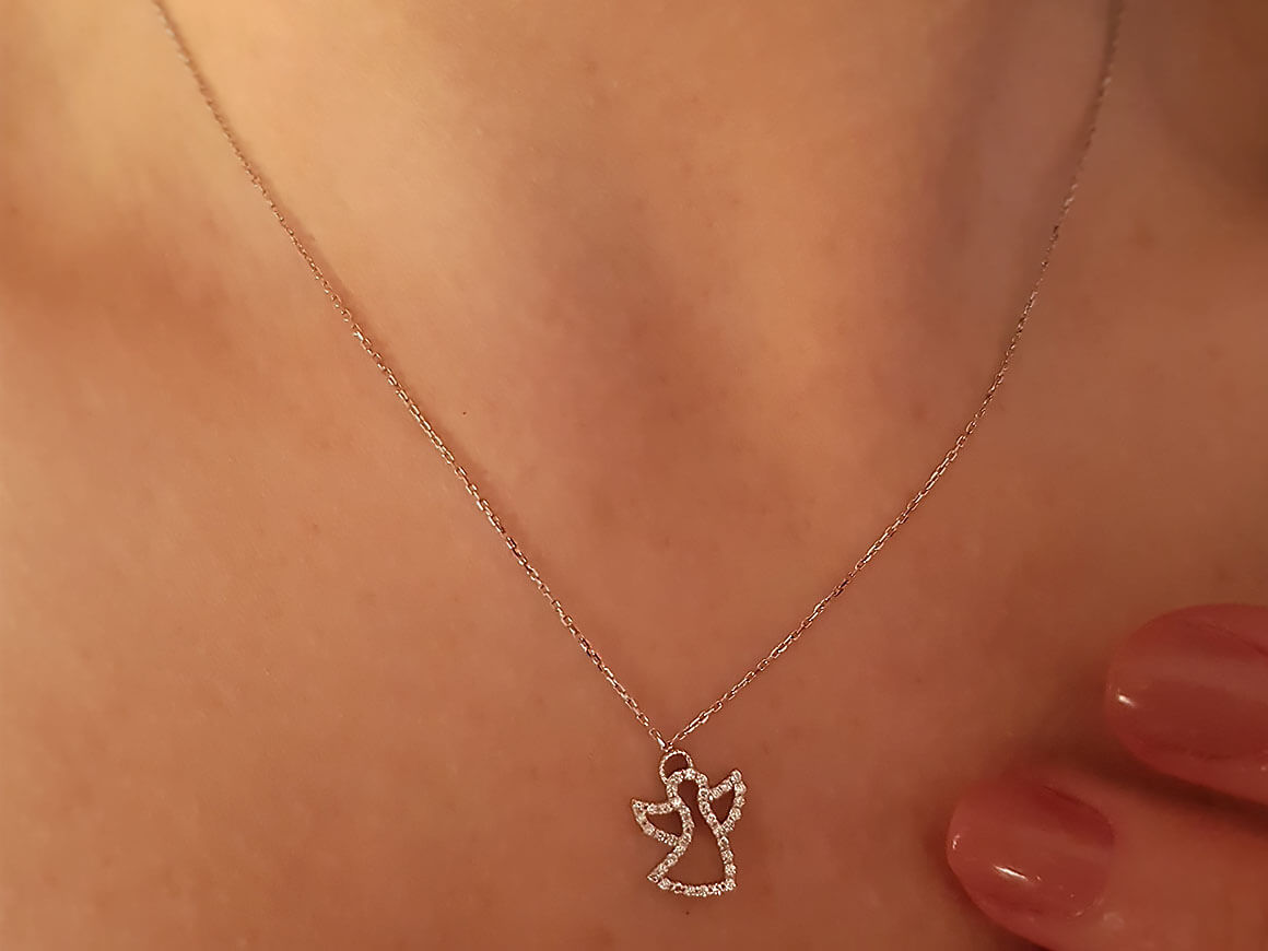 Collier ange diamant