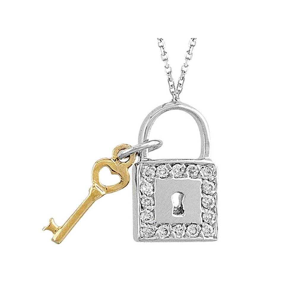 Diamond Lock and Key Necklace