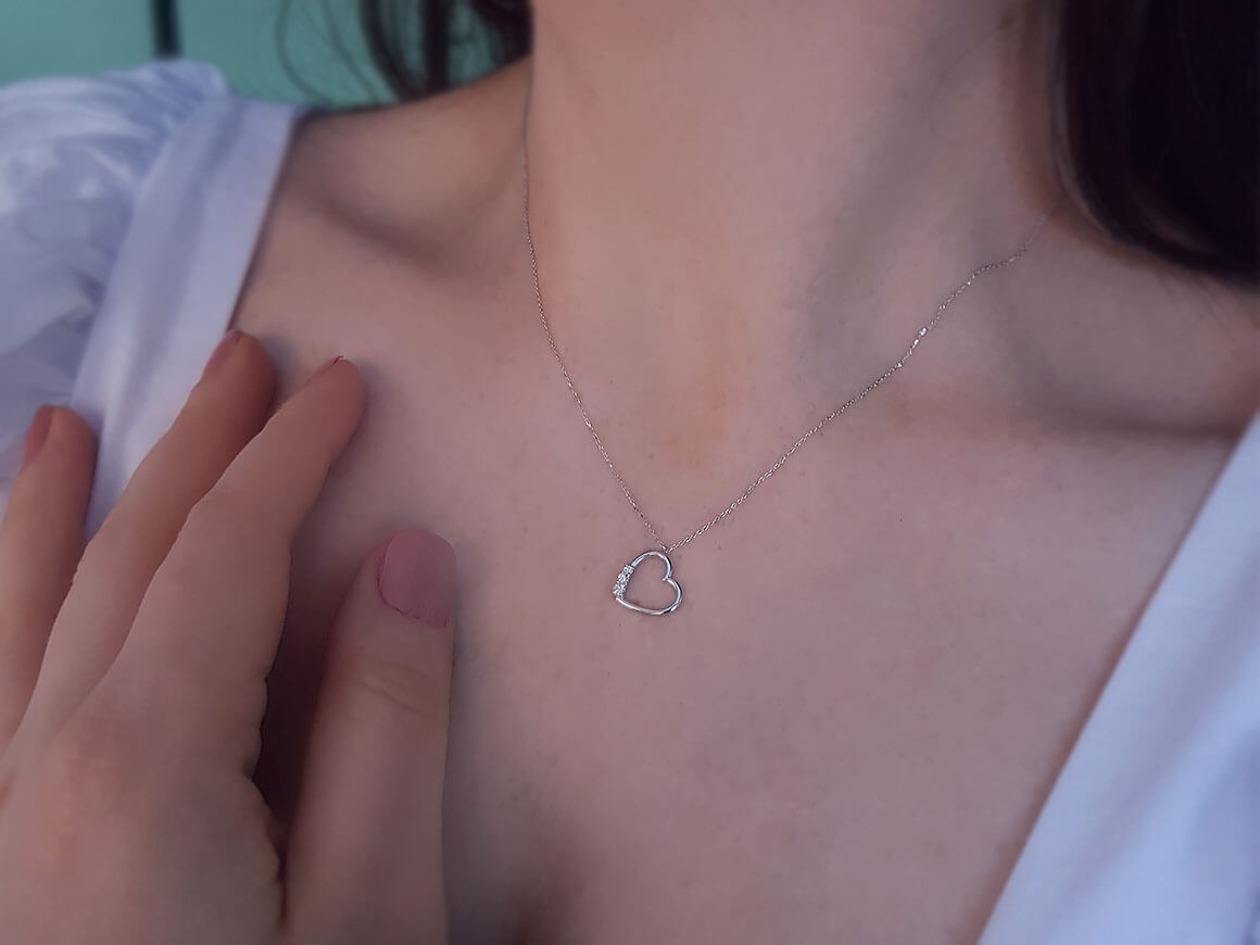 Collier coeur diamant