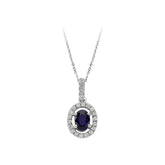 Diamond and Oval Sapphire Necklace