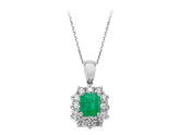 Collier diamant et émeraude octogonale