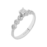 Total 0.26 Carat Diamond Heart Solitaire Ring