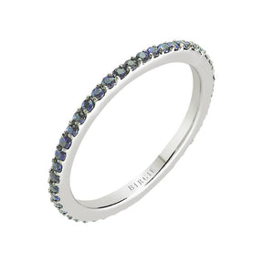 Bague de mariage d'éternité en pierre saphir