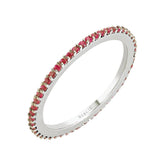 Bague de mariage d'éternité en pierre rubis