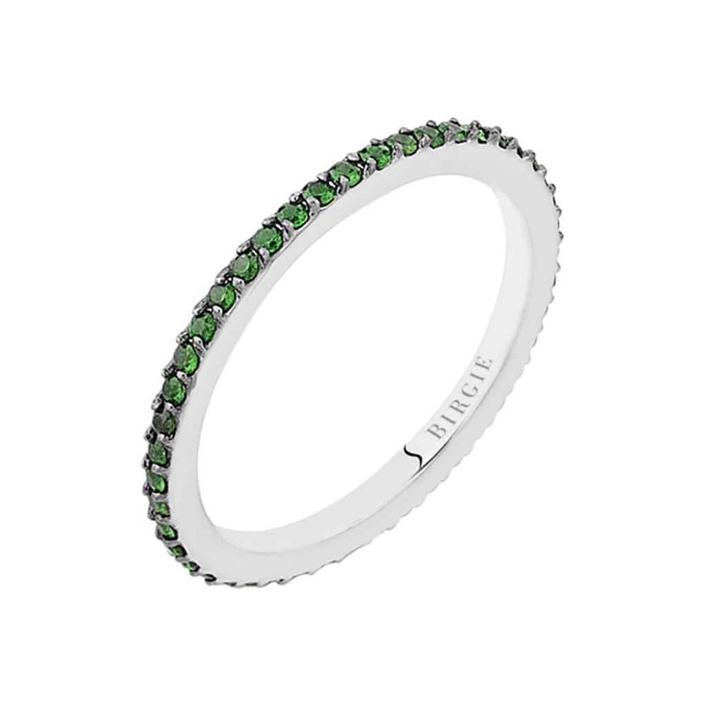 Bague de mariage d'éternité en pierre de tsavorite