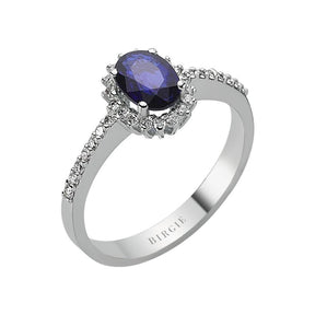 Bague diamant et saphir ovale