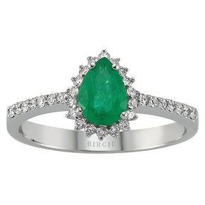 Diamond and Drop Cut Emerald Entourage Ring