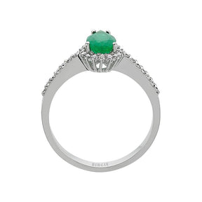 Diamond and Drop Cut Emerald Entourage Ring