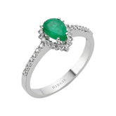 Diamond and Drop Cut Emerald Entourage Ring