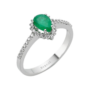 Diamond and Drop Cut Emerald Entourage Ring